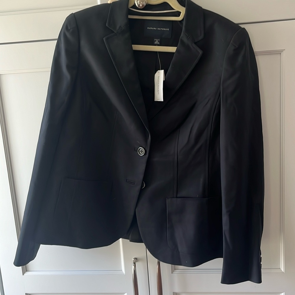 Black Banana Republic. Brand new. Cotton/model blazer. Size 16